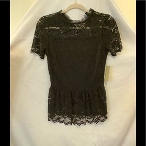 Black juniors lace shirt